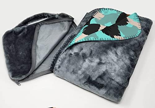 Caroline's Treasures MLM1066TBLT Tricolor Cavalier Spaniel Soft Travel Blanket with Bag Airplane Blanket, Indoor Outdoor Camping Blanket for Traveling, Picnics, Beach Trips, Concerts