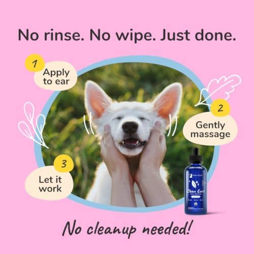 kin+kind USDA Organic Clean Ears, Dog Ear Cleaner, Leave in, No Rinse, 12oz