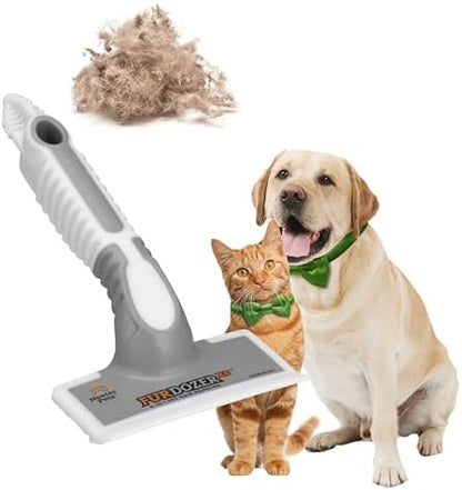 FurDozer Pet Hair Remover & Auto Detailing Tools - Cat & Dog Hair Remover for Carpets, Car Interiors, Couches, Bedding, & Pet Furniture (Gray, X6)