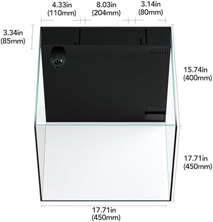 LANDEN EzFlux 45 Rimless 20 Gallon Rear Filtration Tank, Pump Included