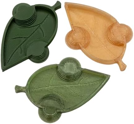 Isopod Leaf Feeding Dish Nature Inspired for Insects & Small Animals (Pack of 3) (Multi-Color Pack, Standard)