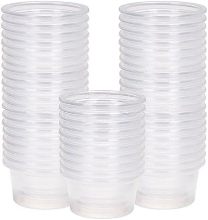 AIICIOO Gecko Feeder Ledge Cup 1oz Plastic Bowls 50 Pack Reptile Food Feeder Water Dish Ledge Accessories Bowls for Crested Gecko Lizards Chameleon Spiders Snake Frogs