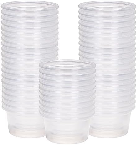 AIICIOO Gecko Feeder Ledge Cup 1oz Plastic Bowls 50 Pack Reptile Food Feeder Water Dish Ledge Accessories Bowls for Crested Gecko Lizards Chameleon Spiders Snake Frogs