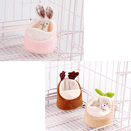 Soft Small Pet Bed, Hamster Nest Pouch Cute Mouse House Hammock Sugar Glider Hideout Cage Accessories, Bedding for Gerbil Degu Golden Bear Hedgehog