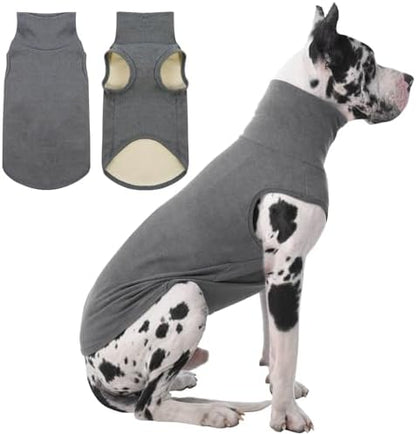 IECOii 4XL Dog Sweater - Stretch Fleece Sweater with Turtleneck,Grey