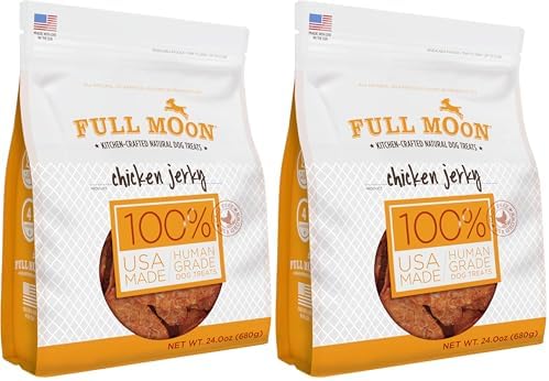 Full Moon Chicken Jerky Dog Treats | Human Grade | Made in USA | Grain Free | 24 oz Pack of 2