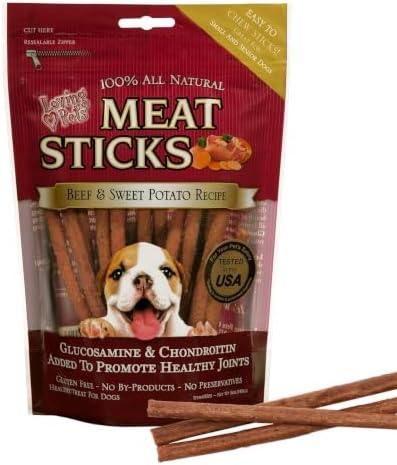 Loving Pets Gourmet Meat Sticks - Sweet Potato and Beef Recipe, Dog Treat, 5oz