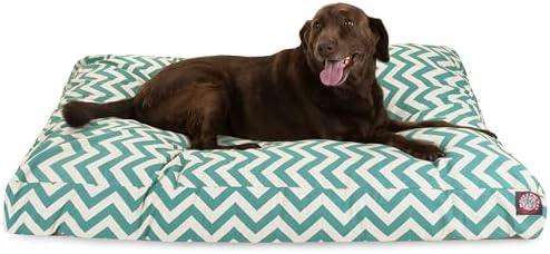 Majestic Pet Rectangular Dog Bed, X-Large, 50x42x5 in, Washable, Teal