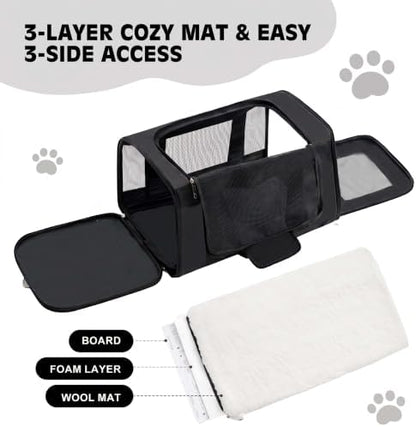 Extra-Large Cat Carrier, Soft-Sided Collapsible Pet Carrier up to 22 lbs