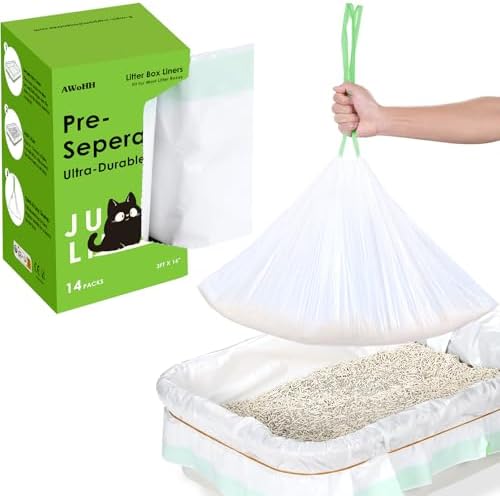 14 Pack Large Cat Litter Box Liners 37"x16", Heavy‑Duty Litter Bags