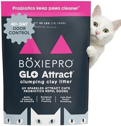 Boxie Glo Attract Clumping Cat Litter 40+ Day Odor Control Dust Free 40 lb