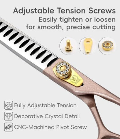 Thinning Shears for Dogs and Cats Pet Grooming Scissors Chunkers Shears 440C Stainless Steel Professional Dog Trimming Scissors 7.5''