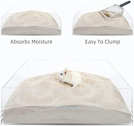 Niteangel Hamster Desert Bath Sand | No-Dust Bath or Potty Litter for Hamsters, Chinchillas, Gerbils, Mice, Degus and Other Small Pets (Desert Sand & Zeolite Particles, 2.5LB/40oz)