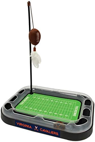 Pets First CAT Scratcher & Plush Football Toy with Catnip, Feather & Jingle Bell Interactive Ball - 5-in-1 Kitty Toy