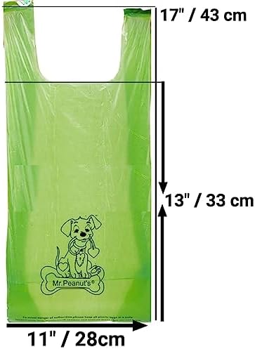 Mr. Peanut's XL Pooper Scooper Sized 13X11" Recycled Waste Poop Bags Made From Plants - 160 Count
