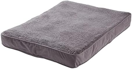 Happy Hounds Daisy Deluxe Supportive Sherpa Dog Bed, Large (48 x 36 in.), Pewter