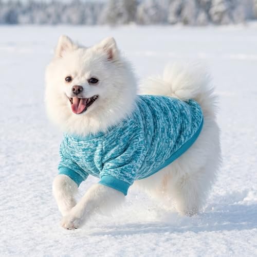 3 Pack Dog Sweaters for Small Dogs Girl Boy Winter Fleece Clothes Warm Soft Dog Sweatshirt Outfit for Dogs Cats Pet Apparel