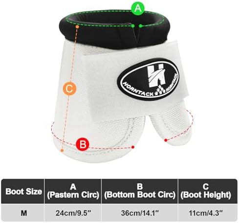 Horse Bell Boots for Outdoor Sports (White, M)