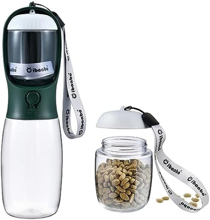 Cibaabo Dog Water Bottle Portable with Food Container & Filter for Travel