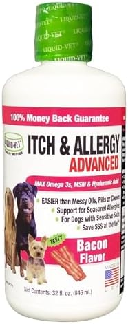 LIQUID-VET K9 Itch & Allergy Advanced Formula, Bacon Flavor, 32 oz