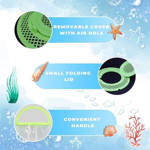 Foldable Small Aquarium, Portable Fish Tank, Fish Transport Container, Plasitc Fish Bowl, Beginner Tank, Great Concept for Catching and Release Critters, Beach, Pool and Lake