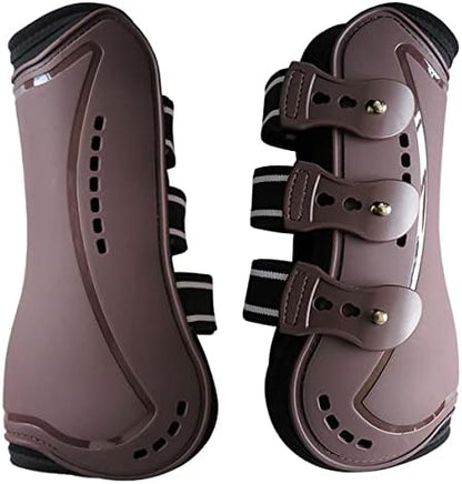 Horse Boots Open Front Jumping Tendon Sport Boots, Hind Fetlock Boots, Secure Leg Protection, Classic Breathable Equine Supplies, Set of 4