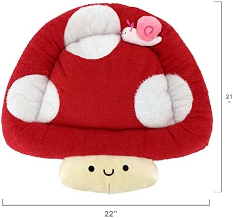 TONBO Soft Plush Small Cute and Cozy Nature Dog Cat Bed, Washer and Dryer Friendly (Mushroom)