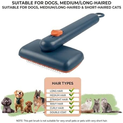 Cat Brushes for Indoor Cat，Pet Steam Brush for Dog Cats Grooming Kit Supplies Hair Grooming for Long Short Hair Cats Dogs