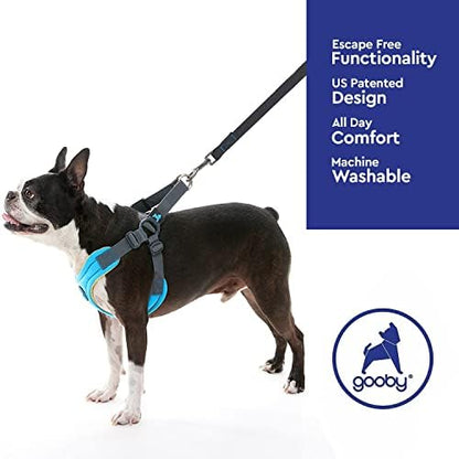 Gooby Escape Free Memory Foam Dog Harness, Step-in, Blue, Small