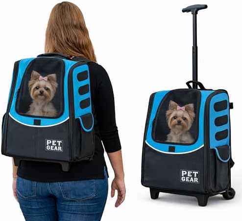 Pet Gear I-GO2 Roller Backpack, Medium Escort, Caribbean Blue