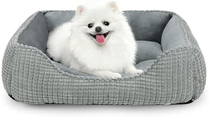 MIXJOY Dog Beds for Medium Dogs Washable, Rectangle Pet Bed Medium Size Dog, Orthopedic Sleeping Pet Sofa Bed, Soft Calming Cat Beds for Indoor Cats, Anti-Slip Bottom with Multiple Size