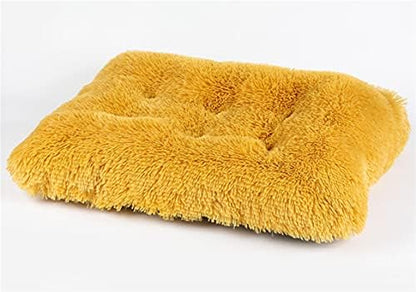 Long Plush Calming Pet Bed Cuddler Pet Bed Yellow L