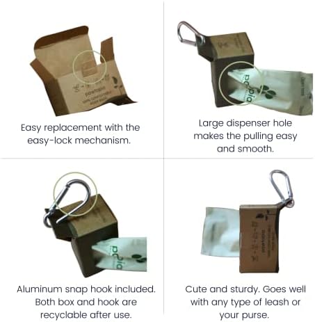Pawtria Home Compostable Dog Poop Bags (240) with Paper Poop Bag Dispenser