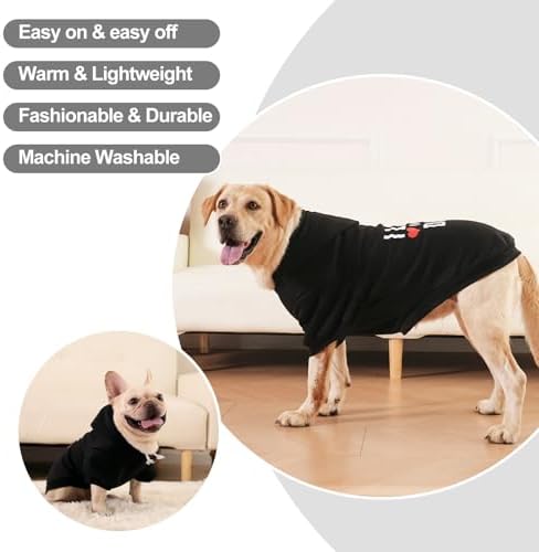 EXPAWLORER Dog Hoodies for Small Medium Large Dogs,Love DAD Black S