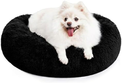 MIXJOY Orthopedic Dog Bed Comfortable Donut Cuddler Round Pet Beds Ultra Soft Washable Dog and Cat Cushion (20''/23''/30'') (23'', Brown)