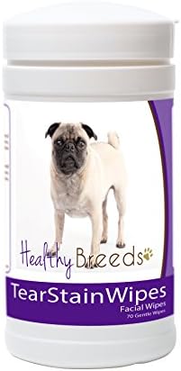 Healthy Breeds Pug Tear Stain Wipes 70 Count