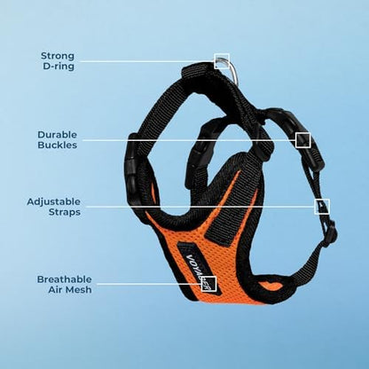 Voyager Step-in Lock Dog Harness - Orange/Black Trim, Small