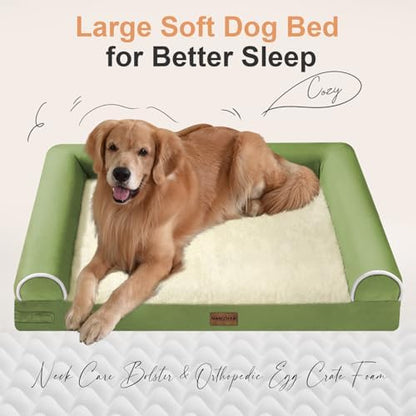 NANUYA Orthopedic Dog Bed for Small Dogs, 24 x 16 Inch, Grass Green