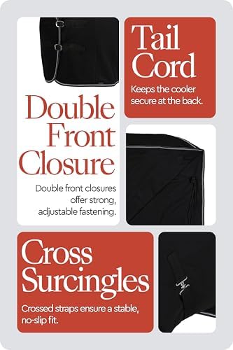 HORZE Kiel Horse Blankets for Real Horses, Fleece Horse Cooler Sheet
