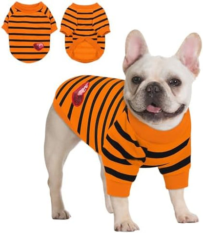 Queenmore Small Dog Shirt,Soft Breathable Dog Shirt for Dogs Cats Boy Girl,Pet Clothes for All Season,Breathable Lightweight Pet Tshirt for Frenchie, Dachshund, Yorkie