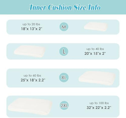Orthopedic Dog Bed, Calming Bolster Dog Couch for Small Medium Dogs