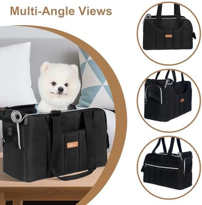 Dog Purse Carrier for Small Dogs Cats Rabbits Up to 12lbs, Lightweight Pet Sling Carriers with Crossbody Strap, Portable Puppy Soft Sided Tote Bag Carrier for Vet,Hiking,Travel Black