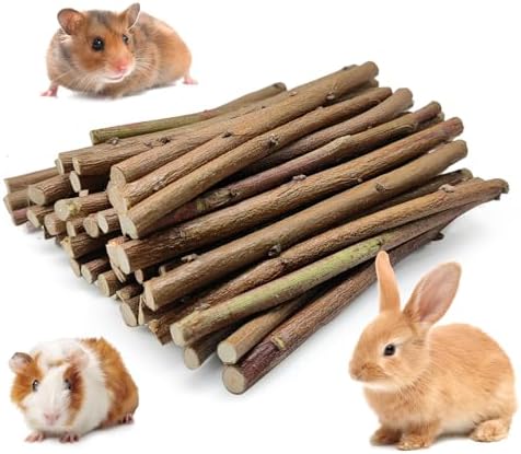 Jorewood 250g Natural Apple Wood Chew Sticks for Rabbits, Hamsters, Chinchillas - Extra Hard Teeth Grinding Toy | Untreated, Safe & Long-Lasting Rodent Chews