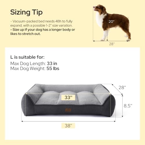 Bedsure SupportMax™ Extra Thick Orthopedic Dog Beds Large Sized Dog
