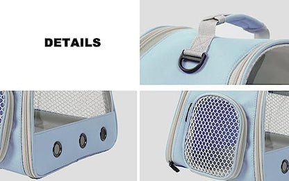 Guinea Pig Carrier Backpack, Clear Bubble Window Backpack for Guinea Pig, Bunny Rat Bird (Blue, Carrier)