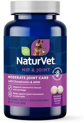 NaturVet Moderate Hip & Joint Care w/Chondroitin & MSM, Dogs & Cats, 120ct
