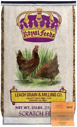 LEACH GRAIN & MILLING CO. Chicken Scratch 25 Lbs, Natural Chicken Treats for Laying Hens - Healthy Whole Grains, Chicken Food and Supplies for Daily Energy, Growth & Digestive Health