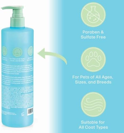 Bliss Pet Aloe Dog Shampoo Conditioner and Detangler, 17 Fl Oz