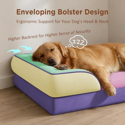 Comfort Expression Orthopedic Dog Bed for Extra Large Dogs with Bolster