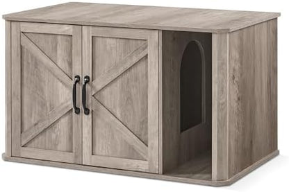 Feandrea Double Cat Litter Box Enclosure for 2 Cats, Front Entry